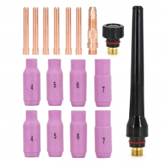 19 PCs TIG aluminum bus TIG return cut kit fit SR wp-17 V 26 TIG welding torch accessories consumables