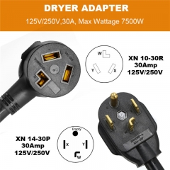 HITBOX Adaptor Cord 50cm 19.6″ Long Convert Plug N14-30P to N10-30R Extension Plug UL Listed