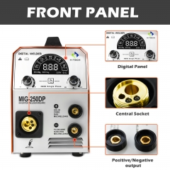 HITBOX Semi-automatic Aluminum Welding Machine Mig Welder MIG250DP 220V Pulse Mig 3 In 1 Inverter Weld Technology