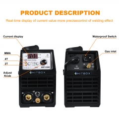 HITBOX Tig Welder New 110V 220V Stainless Steel Welding Machine Digital Display Control 2T 4T Tig Arc Functional Tig New Design